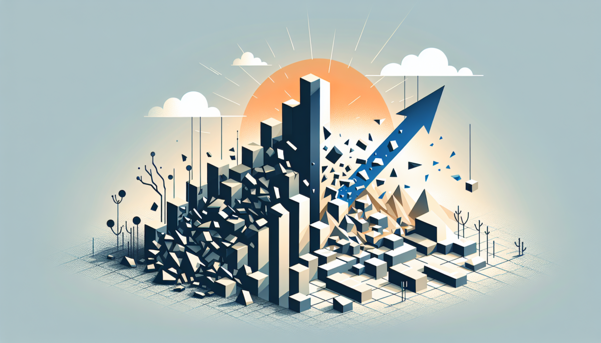 no-code AI agents - abstract illustration of building blocks transforming into stronger structure