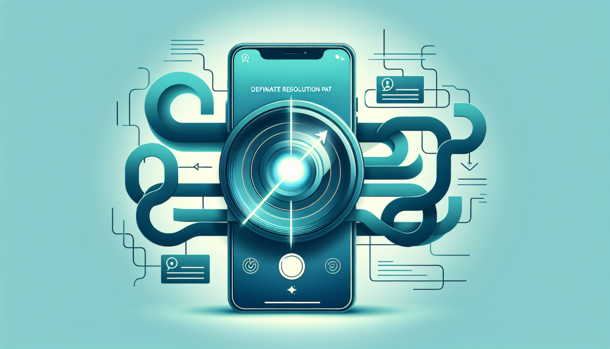 visual customer support - abstract illustration of smartphone camera solving customer issues