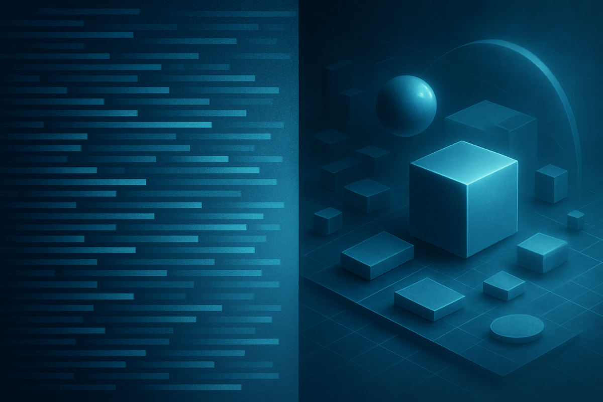 World models AI concept showing two contrasting paradigms