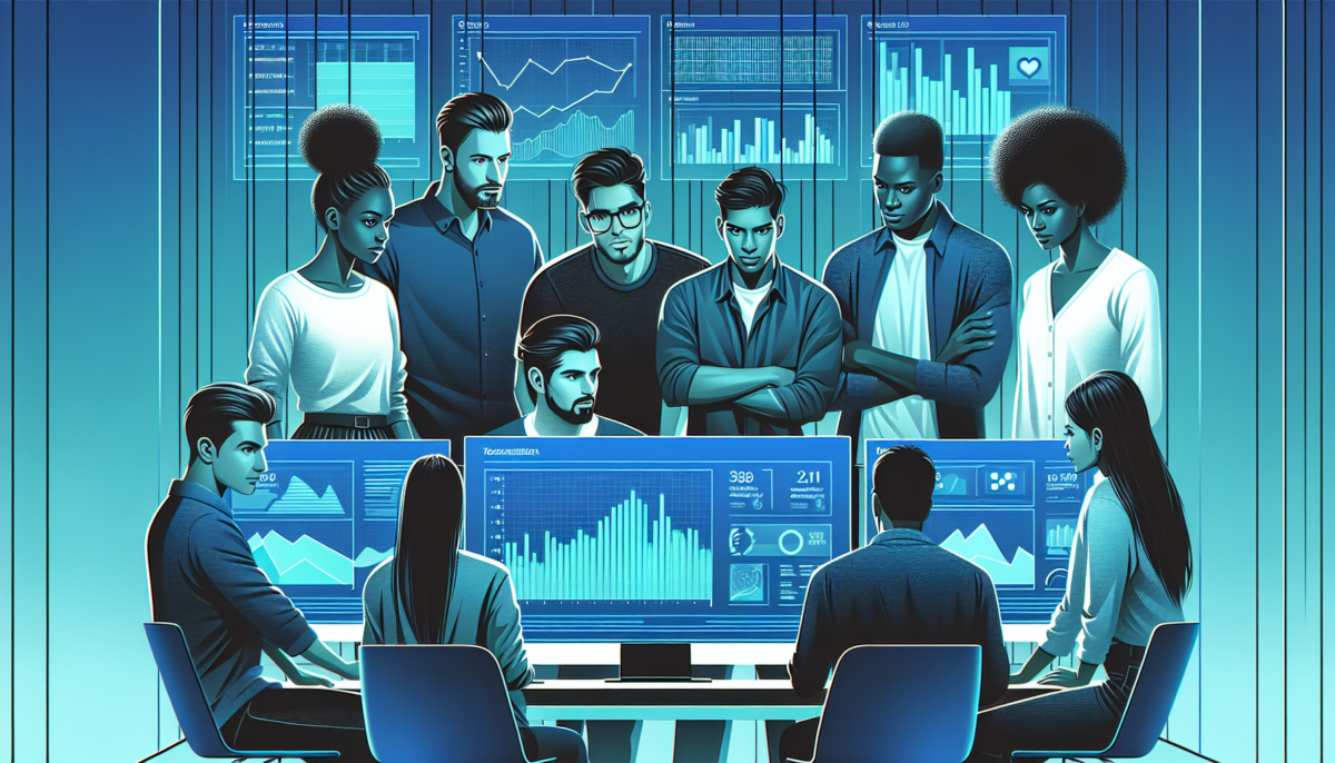 Startup founders reviewing SaaS 2026 trends and growth chart data on screens