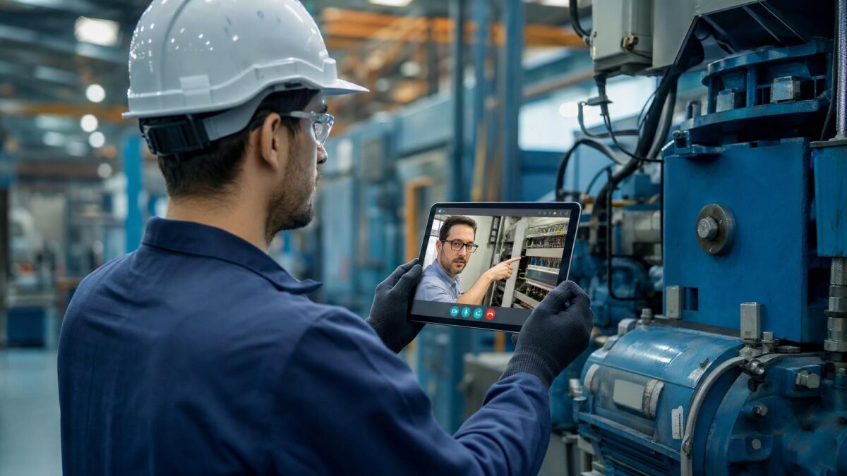 Dynamics 365 Remote Assist alternative — field service technician using live video support on a smartphone