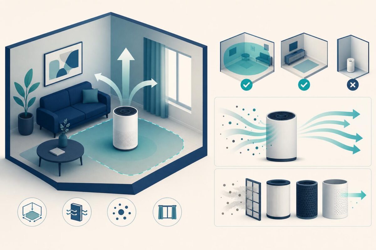 Air purifier placement and filter preparation