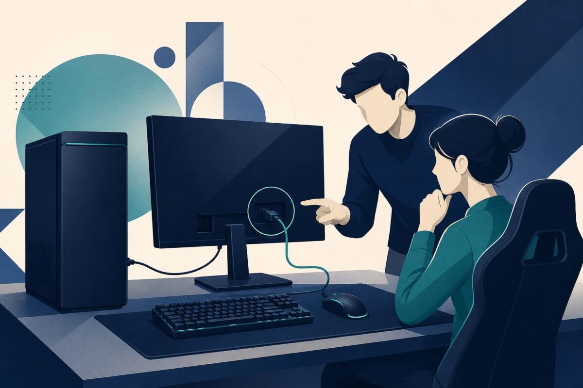 Gaming workstation and its external monitor connection