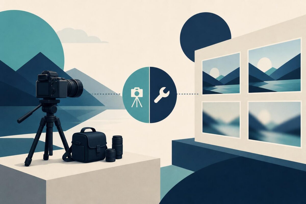 Camera, tripod and image comparison samples