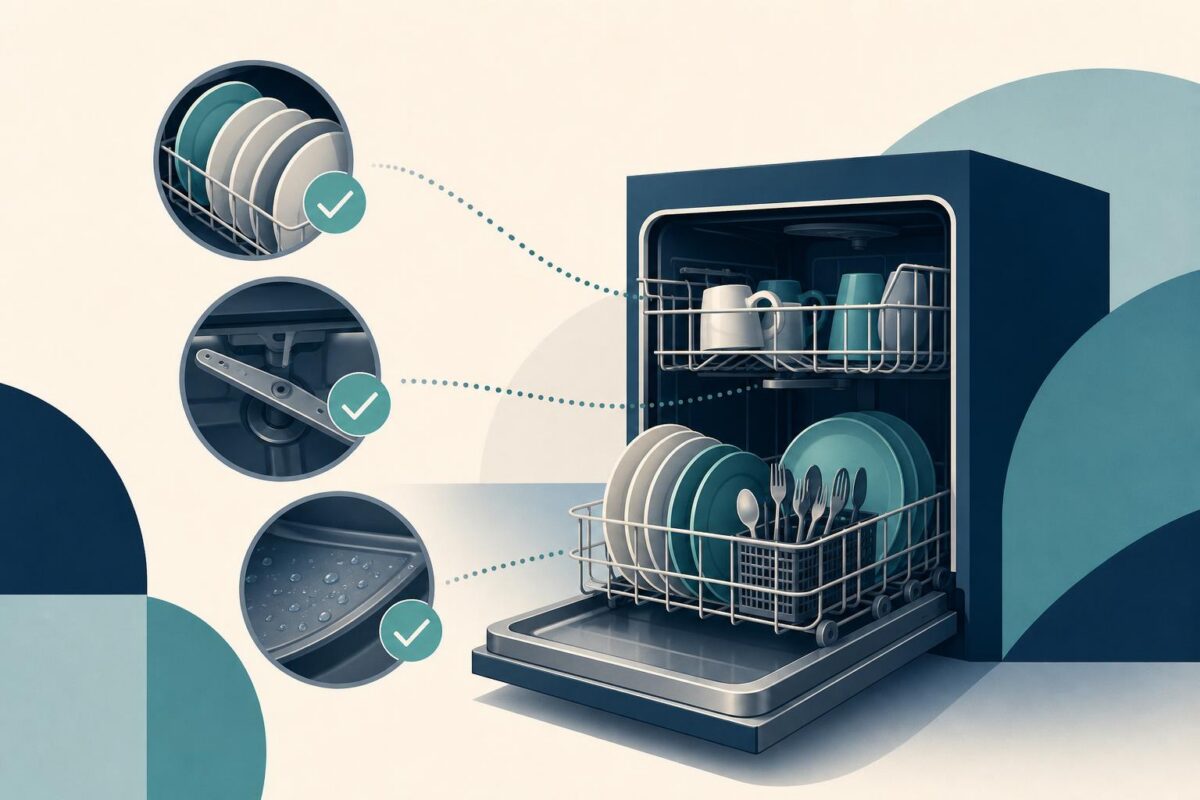 Dishwasher racks and dish placement