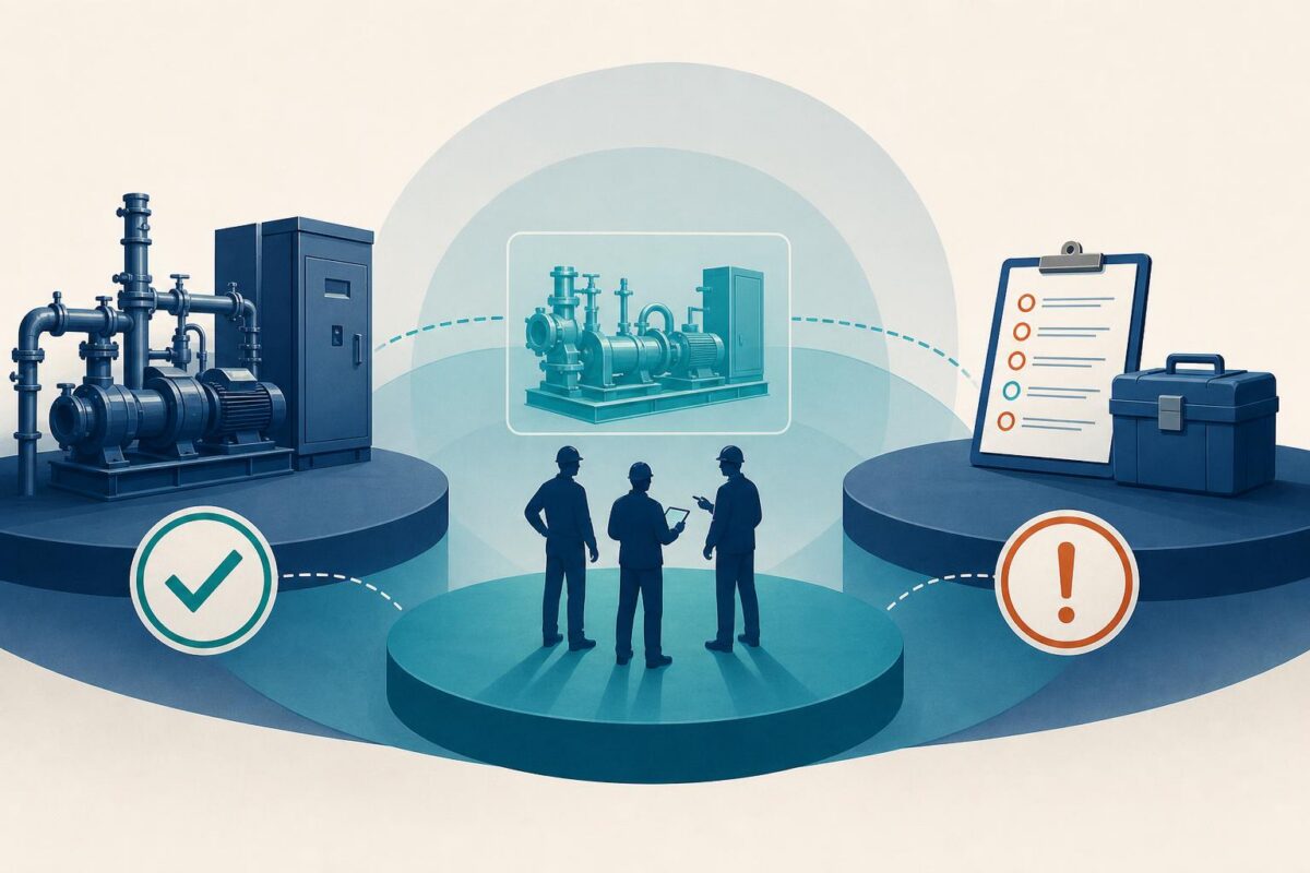 Equipment Commissioning Handoffs Need Shared Evidence illustrated through shared observation of physical equipment