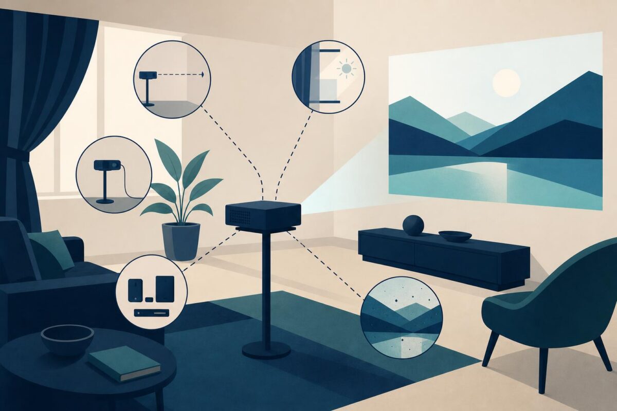 Projector, screen and room placement