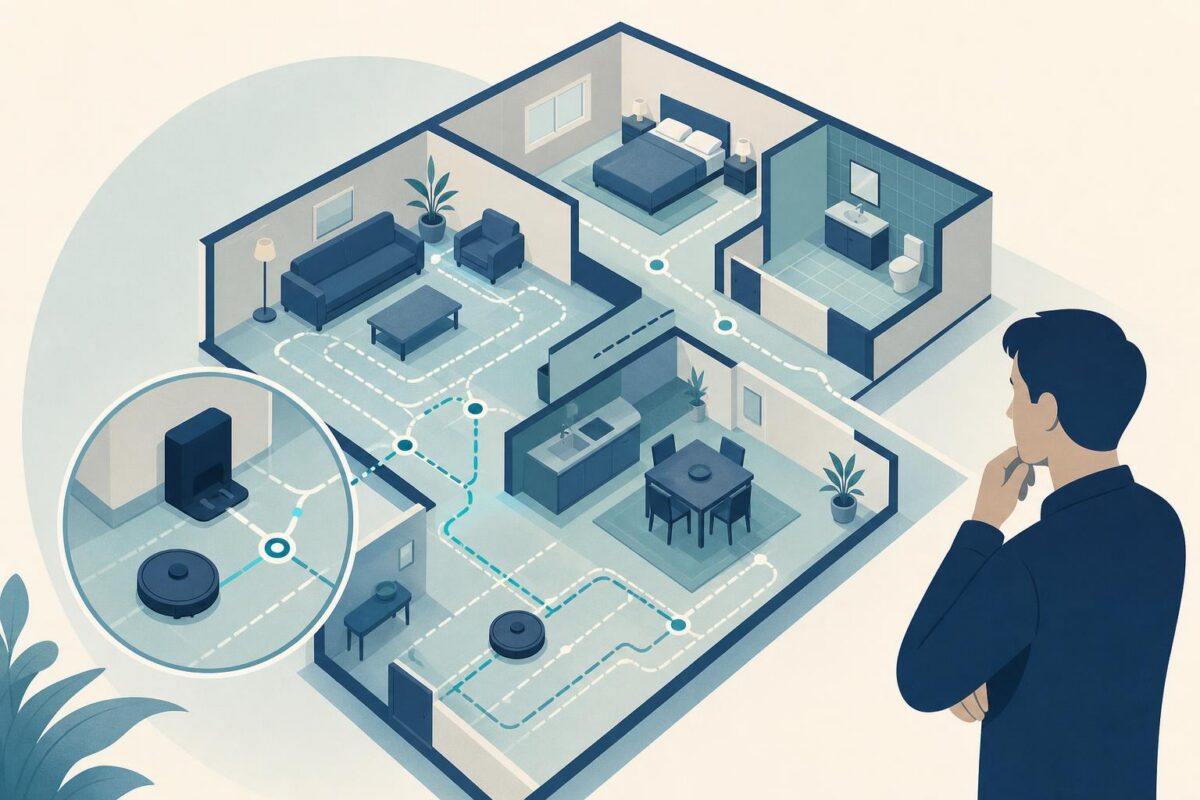 Robot vacuum route through a home