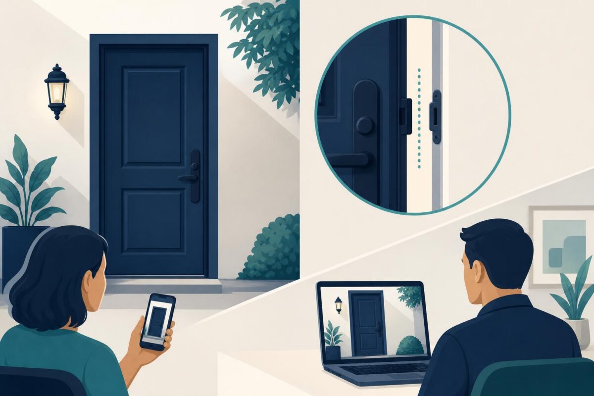 Door lock alignment and shared observation