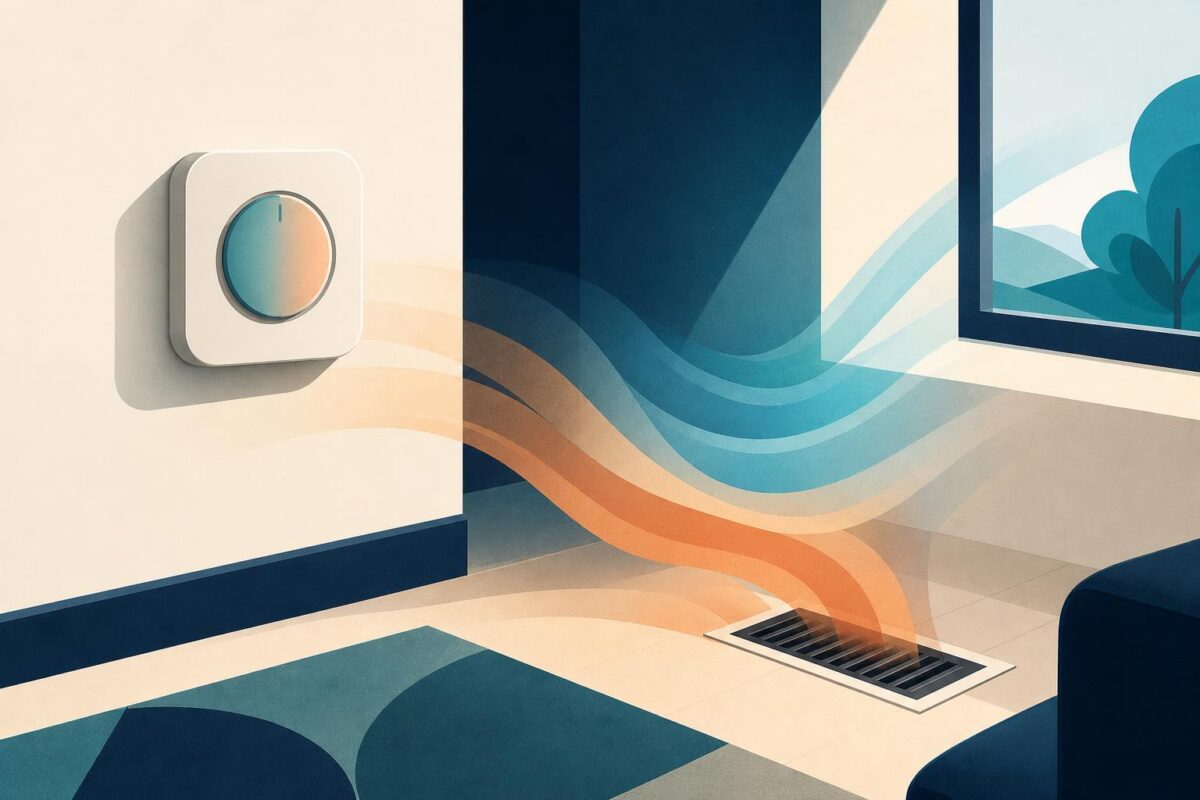 Thermostat and room airflow