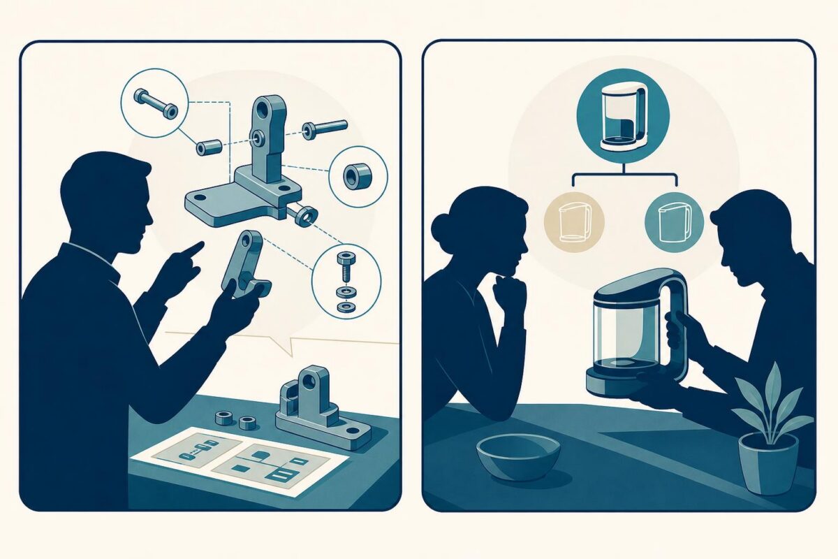 Viewabo vs help lightning illustration showing technical instruction contrasted with customer product guidance