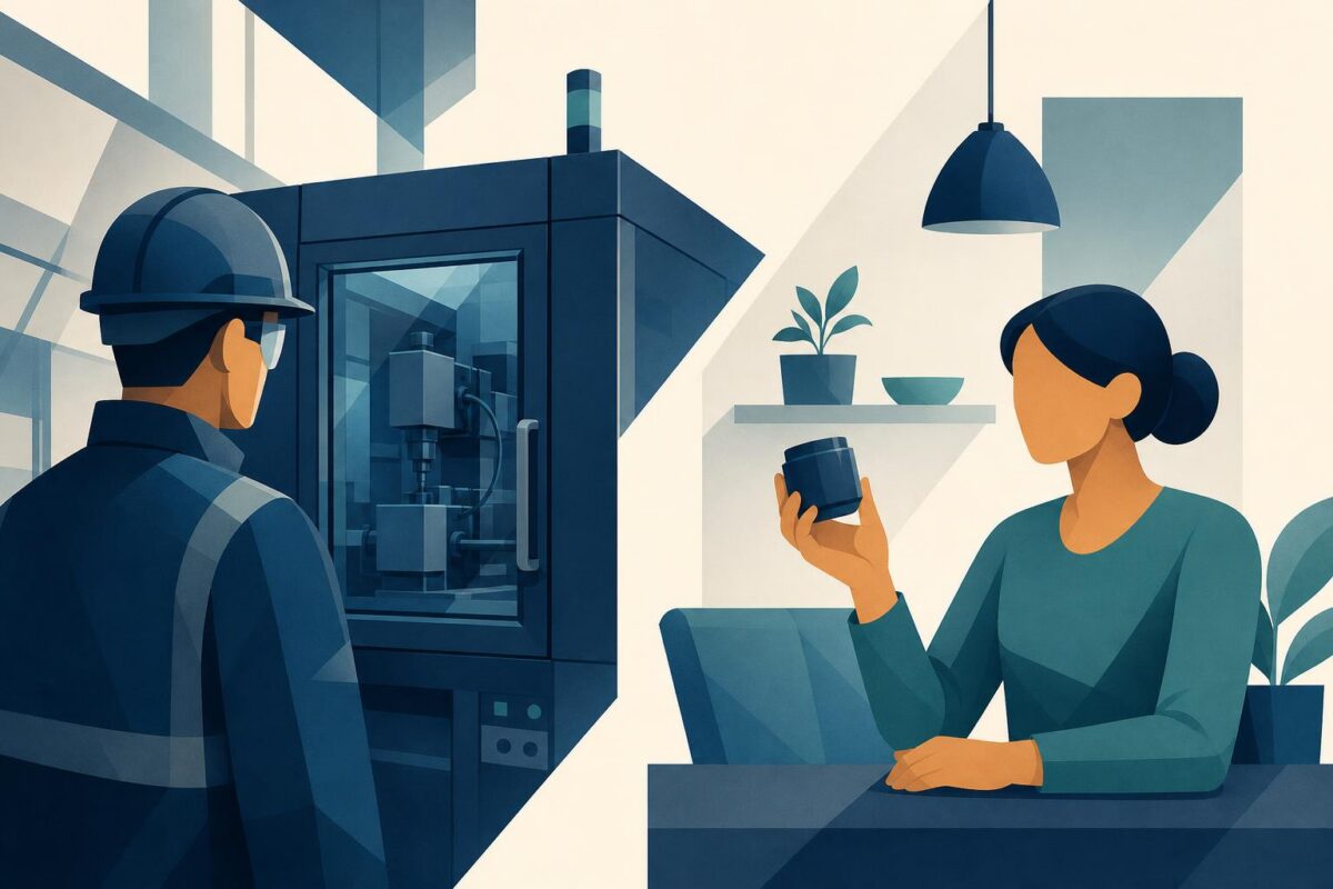 Viewabo vs remotespark illustration showing an industrial worker contrasted with a household customer