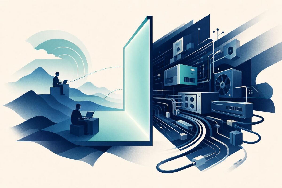 Screen access contrasted with external physical equipment