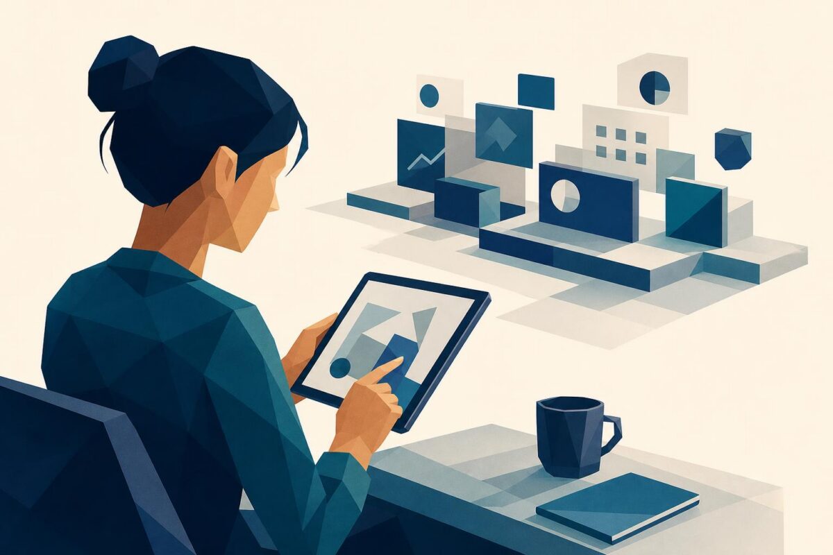 Viewabo vs zoho lens illustration showing a person choosing a visual guidance approach for a physical task