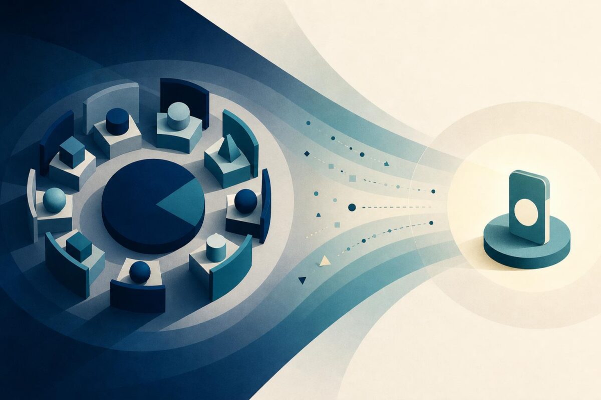 A large meeting contrasted with one support question